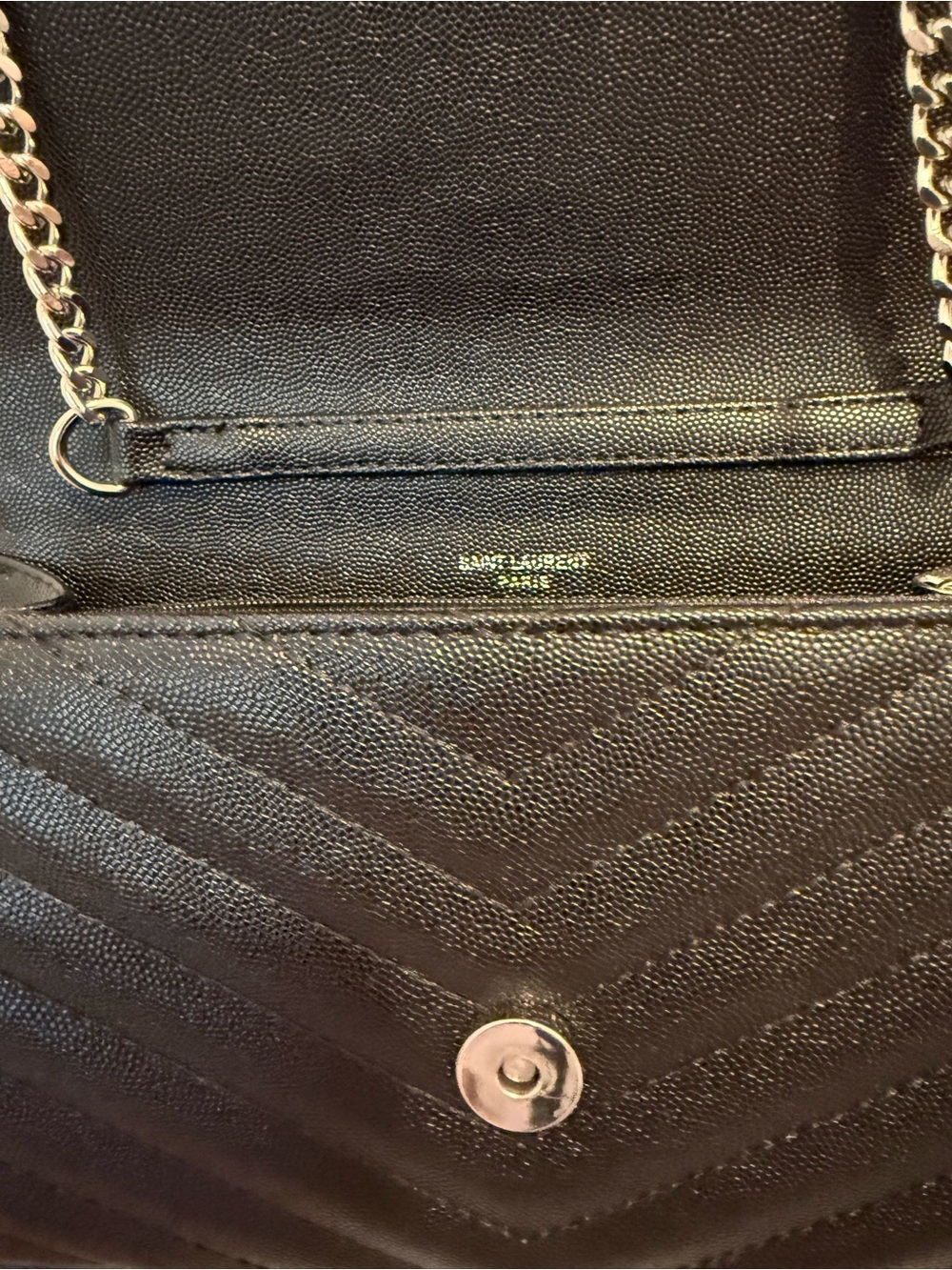 Black Quilted Crossbody Silver Chain - Picture 4 of 14
